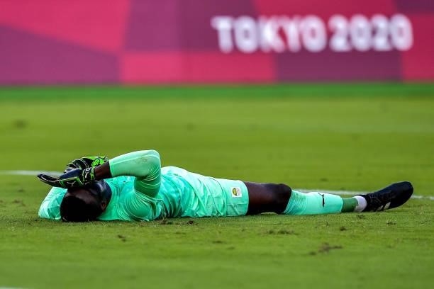 Tape Ira of Ivory Coast during the Tokyo 2020 Olympic Mens Football Tournament match between Brazil and Ivory Coast at Nissan Stadium on July 25,...