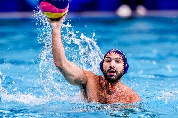 Felipe Perrone of Spain during the Tokyo 2020 Olympic Waterpolo Tournament Men match between Team Serbia and Team Spain at Tatsumi Waterpolo Centre...