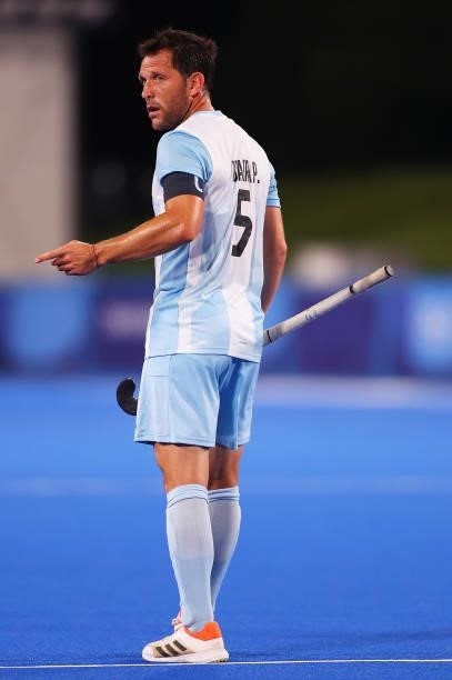 Pedro Ibarra of Team Argentina gestures during the Men's Preliminary Pool A match between Japan and Argentina on day two of the Tokyo 2020 Olympic...