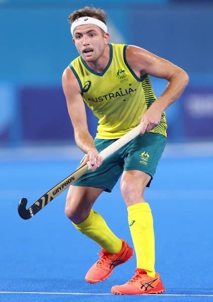 Jacob Thomas Whetton of Team Australia receives the ball during the Men's Preliminary Pool A match between India and Australia on day two of the...
