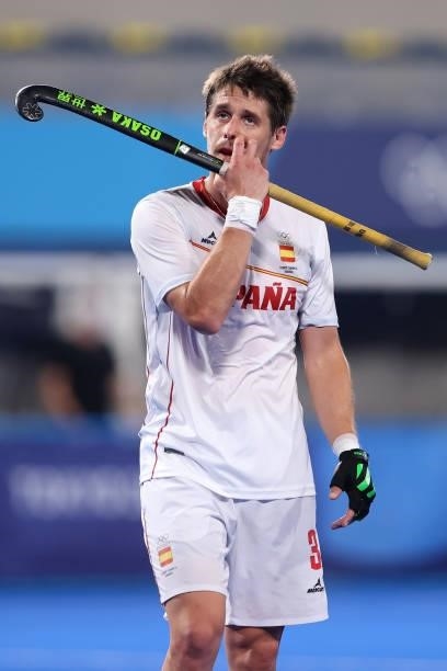 Josep Romeu Argemi of Team Spain reacts during the Men's Preliminary Pool A match between Spain and New Zealand on day two of the Tokyo 2020 Olympic...