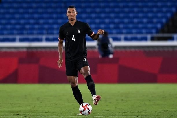 Felix Uduokhai of Germany during the Tokyo 2020 Olympic Mens Football Tournament match between Saudi Arabia and Germany at Nissan Stadium on July 25,...