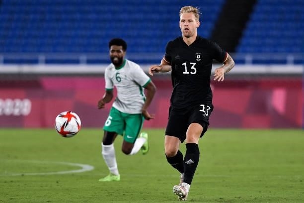 Arne Maier of Germany during the Tokyo 2020 Olympic Mens Football Tournament match between Saudi Arabia and Germany at Nissan Stadium on July 25,...