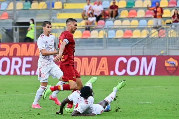 Lorenzo Pellegrini in action during a Friendly match between AS Roma v Debreceni at Benito Stirpe Stadium in Frosinone