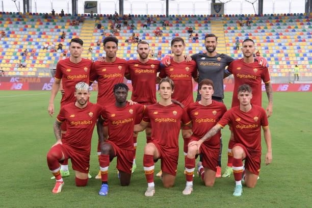The AS Roma line up before a Friendly match between AS Roma v Debreceni at Benito Stirpe Stadium in Frosinone