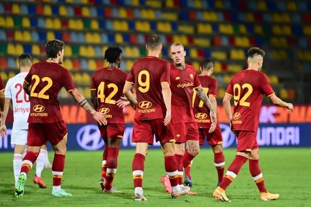 Roma player celebrate during a Friendly match between AS Roma v Debreceni at Benito Stirpe Stadium in Frosinone
