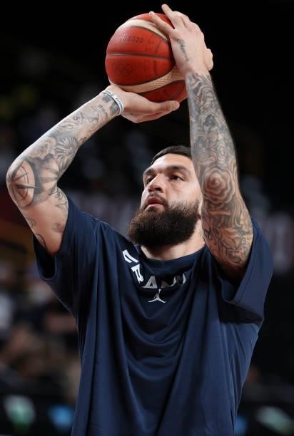 Vincent Poirier of France during the Men's Preliminary Round Group B basketball game between United States and France on day two of the Tokyo 2020...