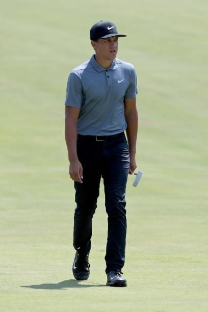 Cameron Champ walks across the first hole during the final round of the 3M Open at TPC Twin Cities on July 25, 2021 in Blaine, Minnesota.