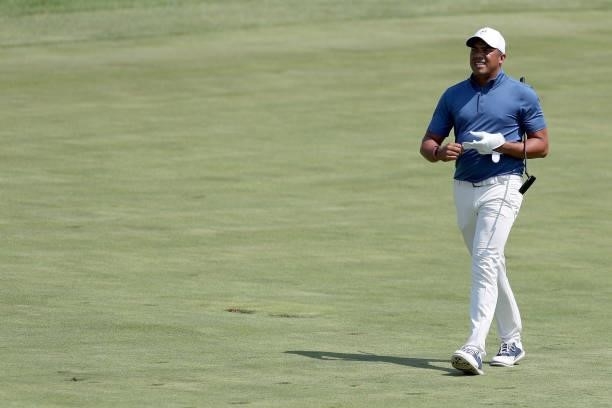 Jhonattan Vegas of Venezuela walks across the 11th hole during the final round of the 3M Open at TPC Twin Cities on July 25, 2021 in Blaine,...
