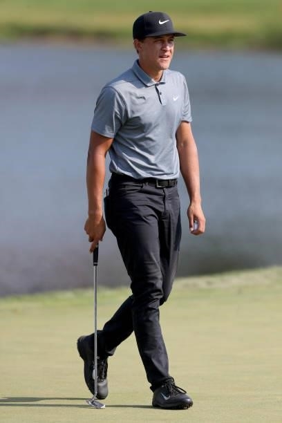 Cameron Champ walks across the 18th green during the final round of the 3M Open at TPC Twin Cities on July 25, 2021 in Blaine, Minnesota.