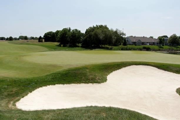 General view of the first green during the final round of the 3M Open at TPC Twin Cities on July 25, 2021 in Blaine, Minnesota.