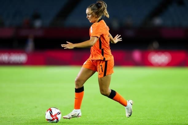 Martens Lieke of Netherlands controls the ball during the Women's First Round Group F match on day one of the Tokyo 2020 Olympic Games at Miyagi...