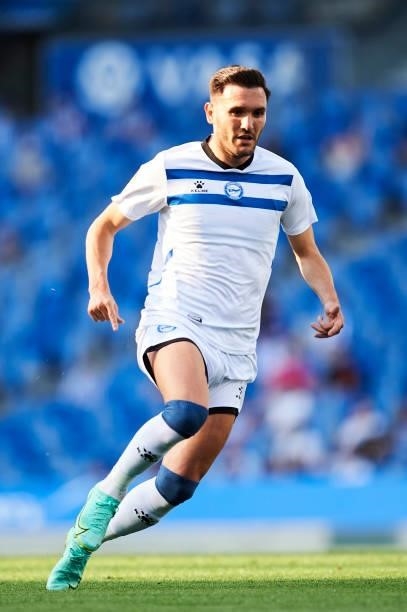 Lucas Perez of Deportivo Alaves in action during the Friendly Match between Real Sociedad and Deportivo Alaves on July 24, 2021 in San Sebastian,...