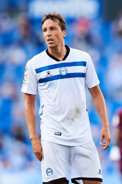 Tomas Pina of Deportivo Alaves reacts during the Friendly Match between Real Sociedad and Deportivo Alaves on July 24, 2021 in San Sebastian, Spain.
