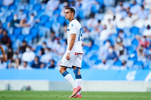 Carlos Isaac Munoz of Deportivo Alaves reacts during the Friendly Match between Real Sociedad and Deportivo Alaves on July 24, 2021 in San Sebastian,...