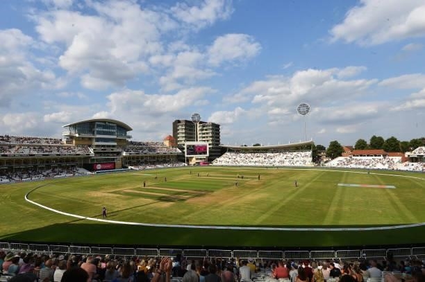 General view of play during The Hundred match between Trent Rockets and Northern Superchargers at Trent Bridge on July 26, 2021 in Nottingham,...