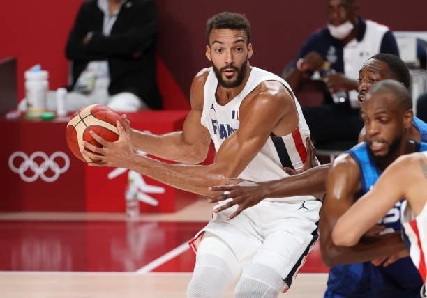 Rudy Gobert of France during the Men's Preliminary Round Group B basketball game between United States and France on day two of the Tokyo 2020...