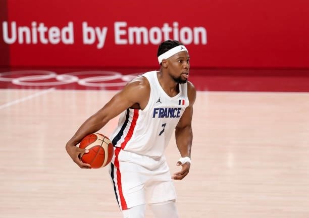 Guerschon Yabusele of France during the Men's Preliminary Round Group B basketball game between United States and France on day two of the Tokyo 2020...