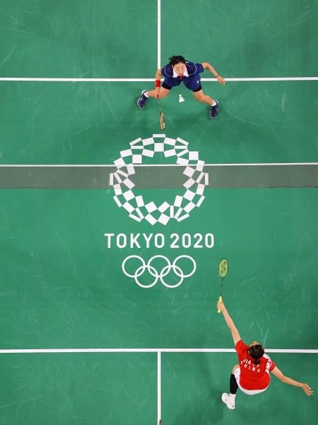 Chen Qing Chen and Jia Yi Fan of Team China compete against Kim Soyeong and Kong Heeyong of Team South Korea during a Women's Doubles Group D match...