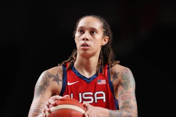 Brittney Griner of Team United States prepares to shoot a free throw against Nigeria during the second half of a Women's Preliminary Round Group B...