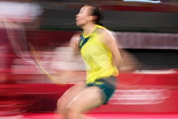 Hsuan-Yu Wendy Chen of Team Australia competes against Linda Zetchiri of Team Bulgaria during a Women’s Singles Group I match on day four of the...