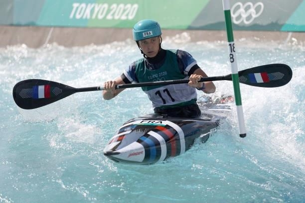Marie-Zelia Lafont of Team France competes during the Women's Kayak Slalom Semi-final on day four of the Tokyo 2020 Olympic Games at Kasai Canoe...