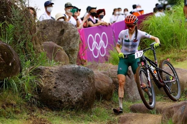 Daniela Campuzano Chavez Peon of Team Mexico rides during the Women's Cross-country race on day four of the Tokyo 2020 Olympic Games at Izu Mountain...