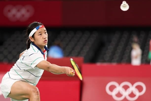 An Seyoung of Team South Korea against Dorcas Ajoke Adesokan of Team Nigeria during a Women’s Singles Group C match on day four of the Tokyo 2020...