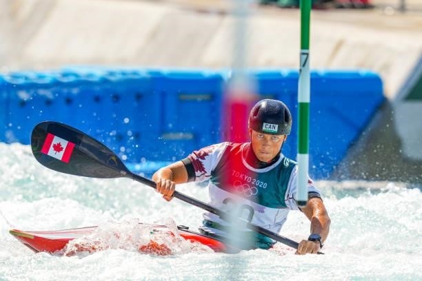 Florence Maheu of Team Canada competes on Women's Kayak Semi-final during the Tokyo 2020 Olympic Games at the Kasai Canoe Slalom Centre on July 27,...