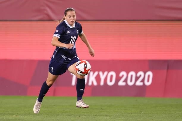 Fran Kirby of Team Great Britain runs with the ball during the Women's Group E match between Canada and Great Britain on day four of the Tokyo 2020...