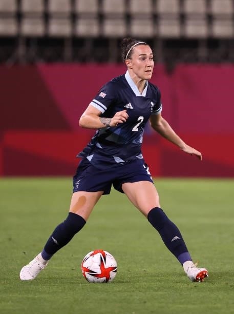 Lucy Bronze of Team Great Britain in action during the Women's Group E match between Canada and Great Britain on day four of the Tokyo 2020 Olympic...