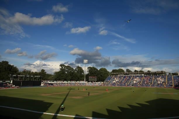 General view during The Hundred match between Welsh Fire and Southern Brave at Sophia Gardens on July 27, 2021 in Cardiff, Wales.