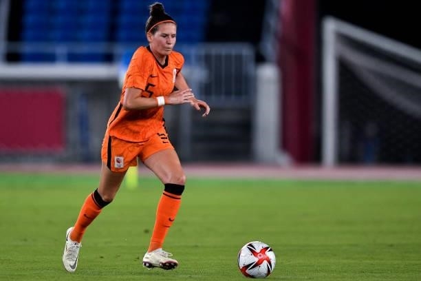 Merel van Dongen of the Netherlands during the Tokyo 2020 Olympic Womens Football Tournament match between Netherlands and China at International...