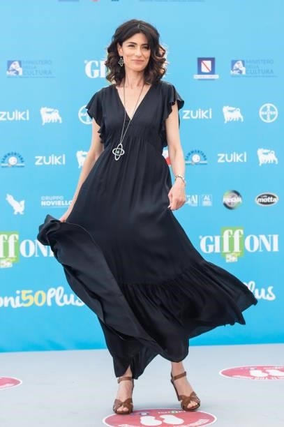 Anna Valle attends the photocall at the Giffoni Film Festival 2021 on July 27, 2021 in Giffoni Valle Piana, Italy.