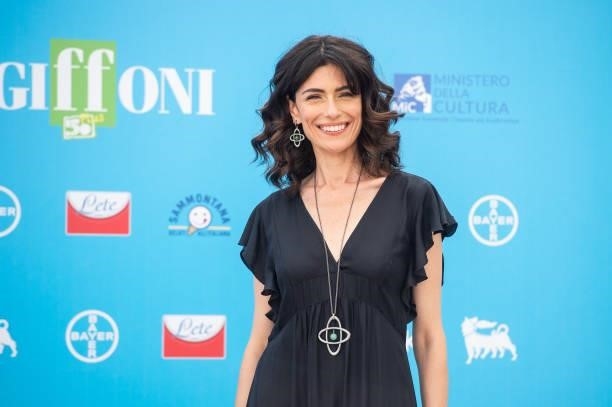 Anna Valle attends the photocall at the Giffoni Film Festival 2021 on July 27, 2021 in Giffoni Valle Piana, Italy.