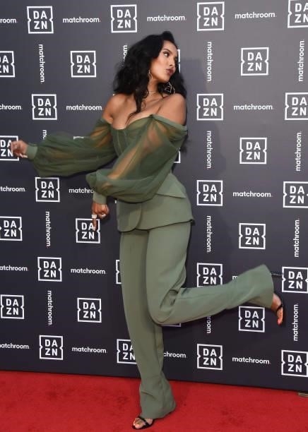 Maya Jama attends an exclusive party celebrating the new partnership between global sports streaming service DAZN and Matchroom Boxing at German...