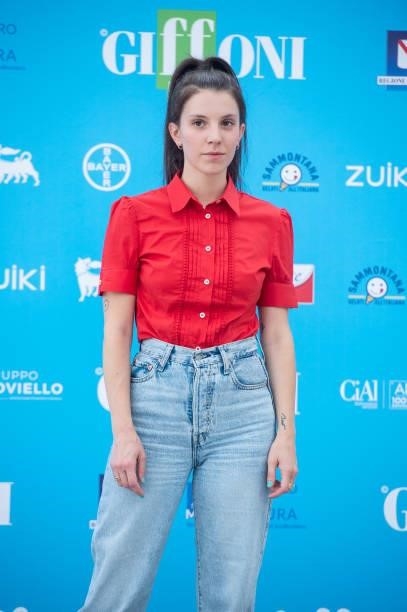Ginevra Lubrano, aka Ginevra, attends the photocall at the Giffoni Film Festival 2021 on July 27, 2021 in Giffoni Valle Piana, Italy.