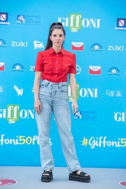 Ginevra Lubrano, aka Ginevra, attends the photocall at the Giffoni Film Festival 2021 on July 27, 2021 in Giffoni Valle Piana, Italy.