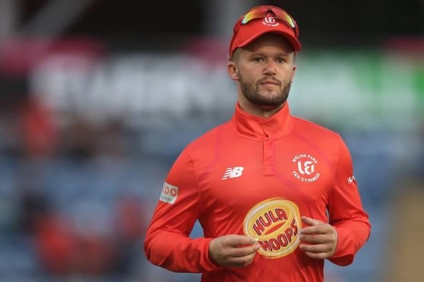 Ben Duckett of Welsh Fire in the field during The Hundred match between Welsh Fire and Southern Brave at Sophia Gardens on July 27, 2021 in Cardiff,...