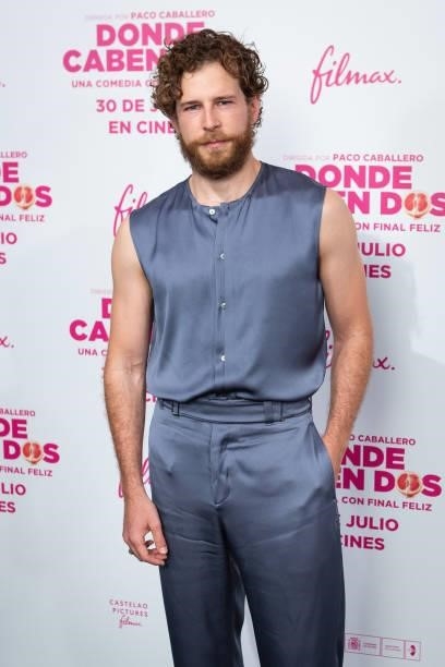 Actor Alvaro Cervantes attends the 'Donde Caben Dos' premiere at Palacio de la Prensa Cinema on July 27, 2021 in Madrid, Spain.