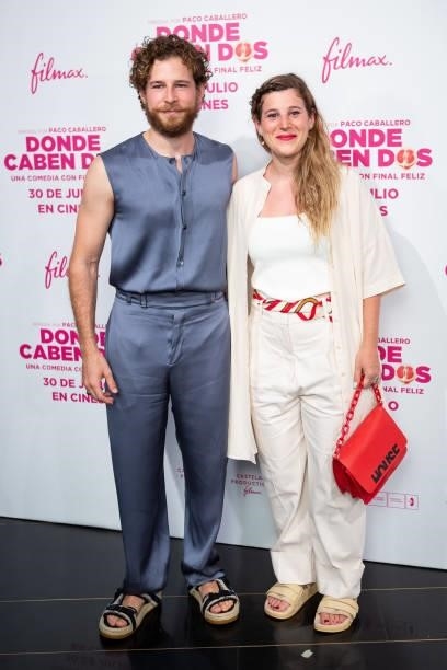 Actor Alvaro Cervantes and Angela Cervantes attend the 'Donde Caben Dos' premiere at Palacio de la Prensa Cinema on July 27, 2021 in Madrid, Spain.