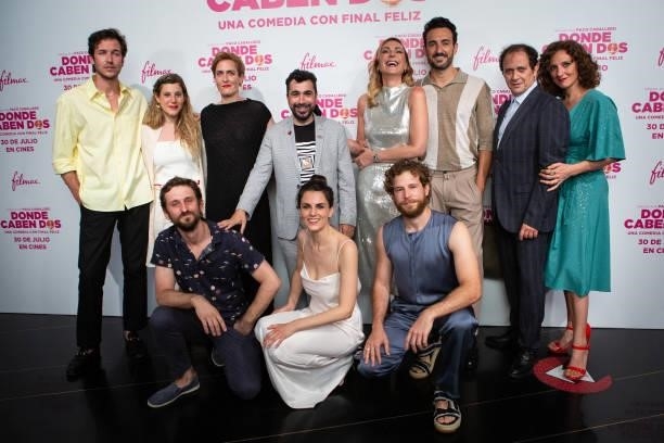 Cast And Crew attend the 'Donde Caben Dos' premiere at Palacio de la Prensa Cinema on July 27, 2021 in Madrid, Spain.