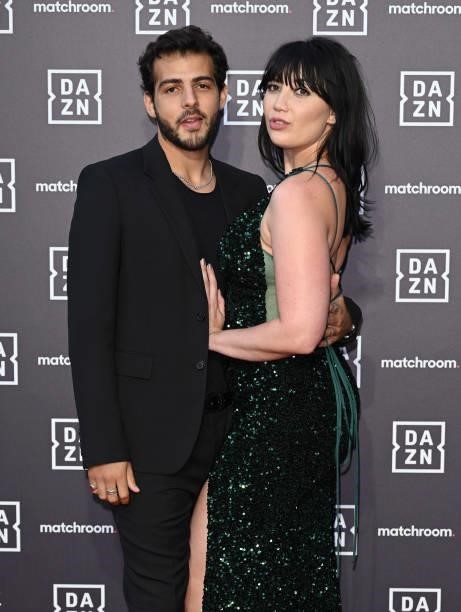Jordan Saul and Daisy Lowe attend the Dazn x Matchroom VIP Launch Event at Kings Cross on July 27, 2021 in London, England.