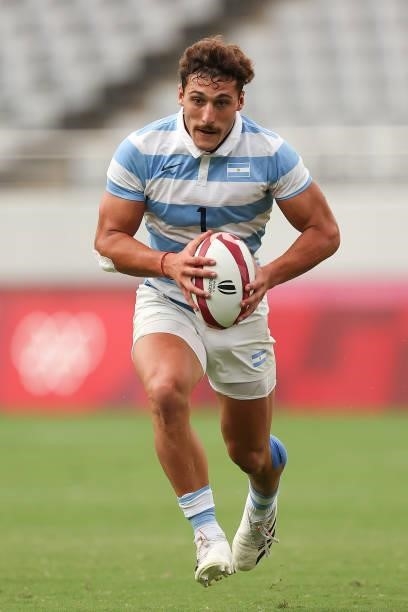 Rodrigo Isgro of Team Argentina in action during the Rugby Sevens Men's Bronze Medal match between Great Britain and Argentina on day five of the...