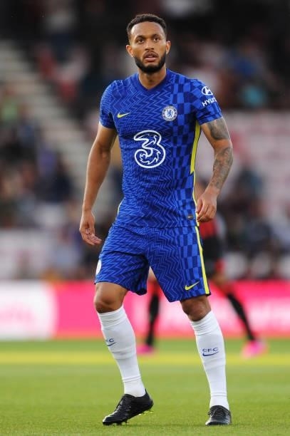 Lewis Baker of Chelsea looks on during the Pre-Season Friendly match between AFC Bournemouth and Chelsea at Vitality Stadium on July 27, 2021 in...