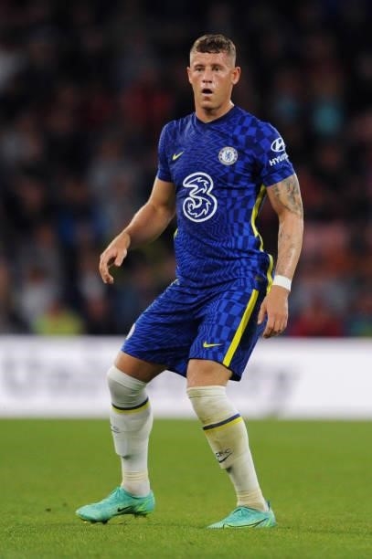 Ross Barkley of Chelsea looks on during the Pre-Season Friendly match between AFC Bournemouth and Chelsea at Vitality Stadium on July 27, 2021 in...