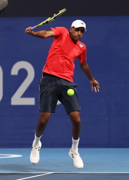 Rajeev Ram of Team USA and Bethanie Mattek-Sands of Team USA play against Laura Siegemund of Team Germany and Kevin Krawietz of Team Germany in their...