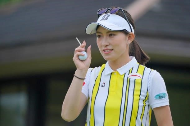 Momoko Uete of Japan is seen on the 1st tee during the first round of Rakuten Super Ladies at Tokyu Grand Oak Golf Club on July 29, 2021 in Kato,...