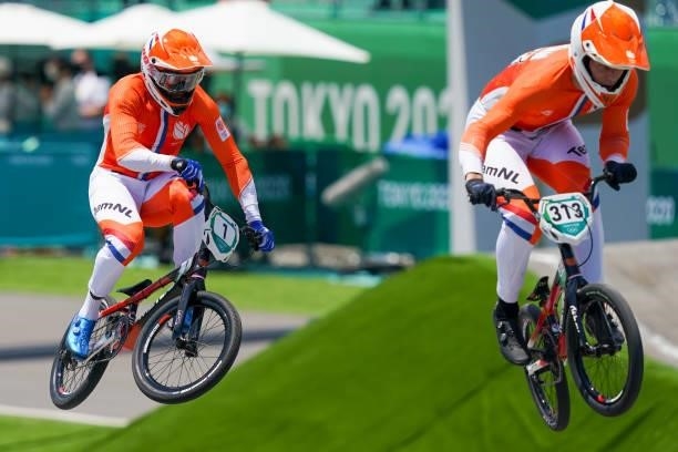 Twan van Gendt of the Netherlands and Niek Kimmann of the Netherlands competing on Quarterfinals during the Tokyo 2020 Olympic Games at the Aomi...