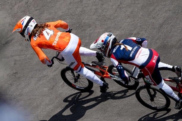Judy Baauw of the Netherlands and Alise Willoughby of United States of America competing on Quarterfinals during the Tokyo 2020 Olympic Games at the...